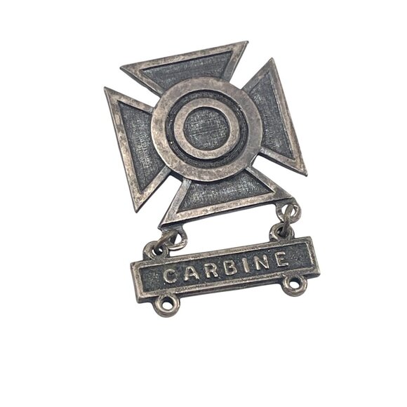 Vintage Sterling Silver Sharpshooter Carbine Marksman Badge Pin - Picture 1 of 7